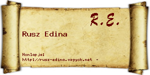 Rusz Edina névjegykártya