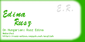 edina rusz business card